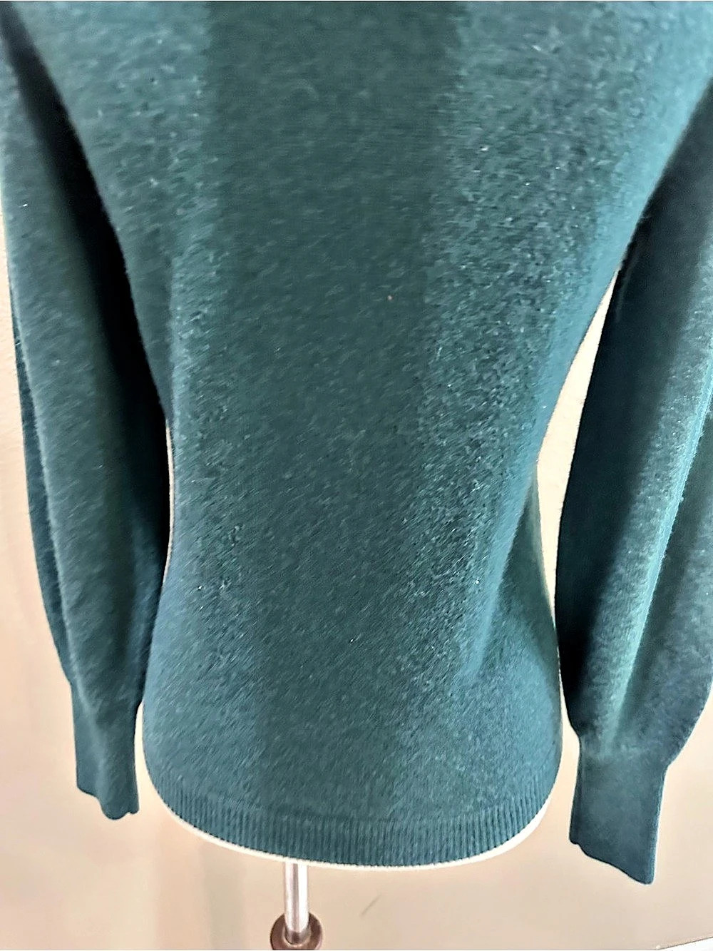 Talbots Pure Cashmere V-Neck Sweater Blue Green Petite Small - Picture 13 of 13